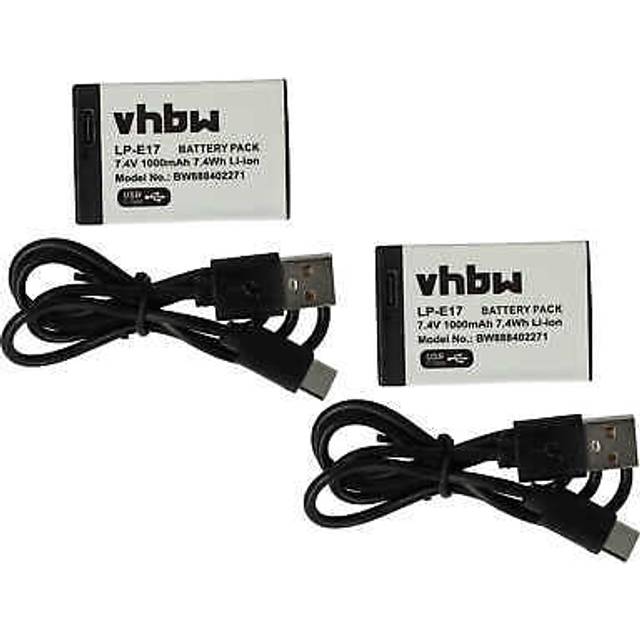 2x battery for canon eos rebel sl2 r8 r50 m6 mark ii r100 rebel sl3 r10 1000mah