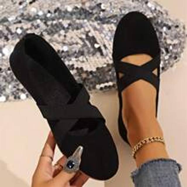 Kvinnors klassiska rund tå Slip-On Loafers, Retro Elegant brittisk stil Mocka Läder Pumps Med Bow-Knut, Mjuka Bekväma Black Row Flat Shoes, Graciösa B - Svart (CN36,CN37,CN38,CN39,CN40,CN41,CN42,CN43)