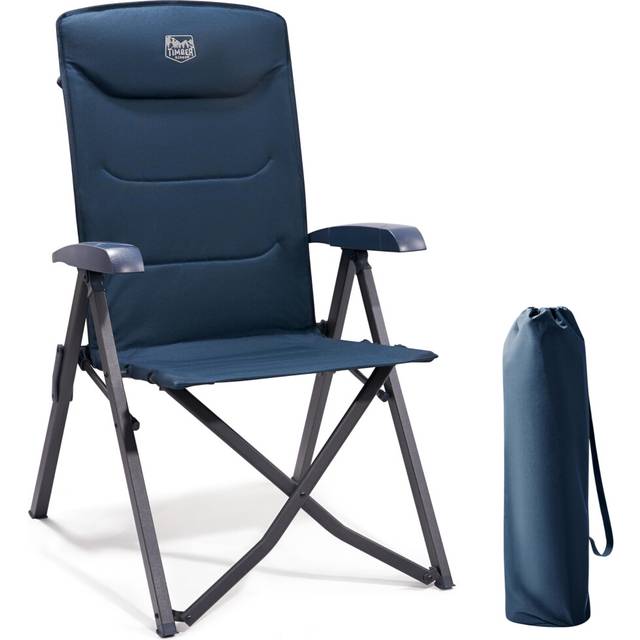 TIMBER RIDGE Camping Chairs for Adults Heavy Duty Portable Folding Garden Chairs, High Back Adjustable Outdoor Chair 4-Position Recliner for Camp