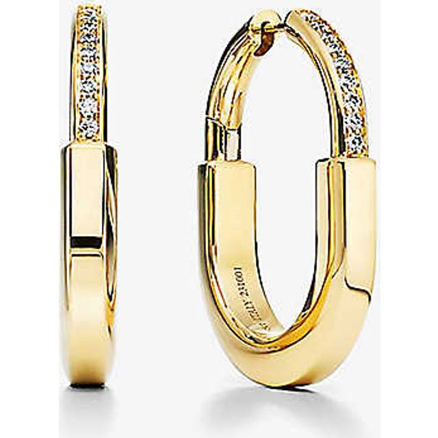 Tiffany & Co Womens Yellow Gold Lock 18ct Yellow-gold and 0.19ct Diamond Earrings 1 Size - YELLOW GOLD