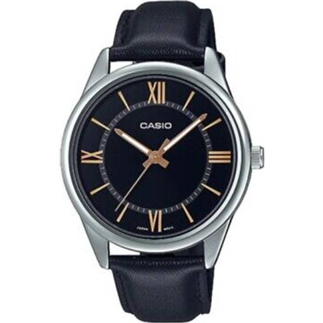 CASIO DRESS Series Vintage Business Fashion Belt Men s Mens Black Analog - BLACK - Free