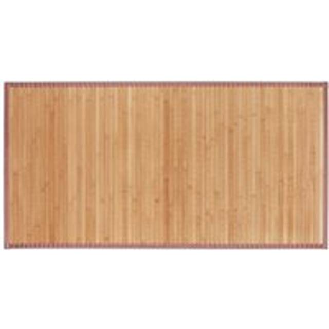 Relaxdays Natural Bamboo Bath Mat, Moisture-Resistant, Textile Border, Bathtub Rug, 61 x 122 cm