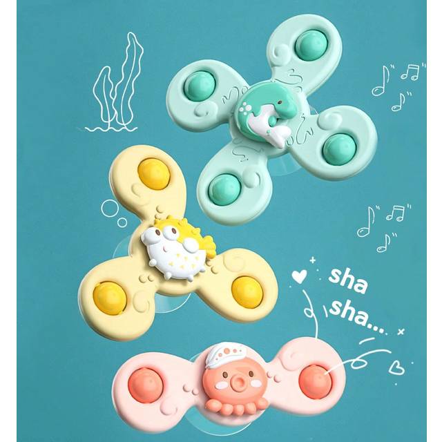 SHEIN 1Pc Random Suction Cups Spinning Top Toy Baby Game Placation Infant Educational Rotating Rattle Bath ShowerÂ Toys Children Gift (Some Parts May Be Ra