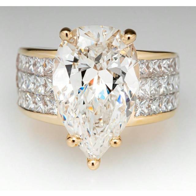 SHEIN 1pc Fashionable Zinc Alloy Ring With Pear-Shaped Decoration, Suitable For Women&#39;s Daily Wear, Wedding, Engagement, Parties, Valentine&#39;s Day Gift Valen