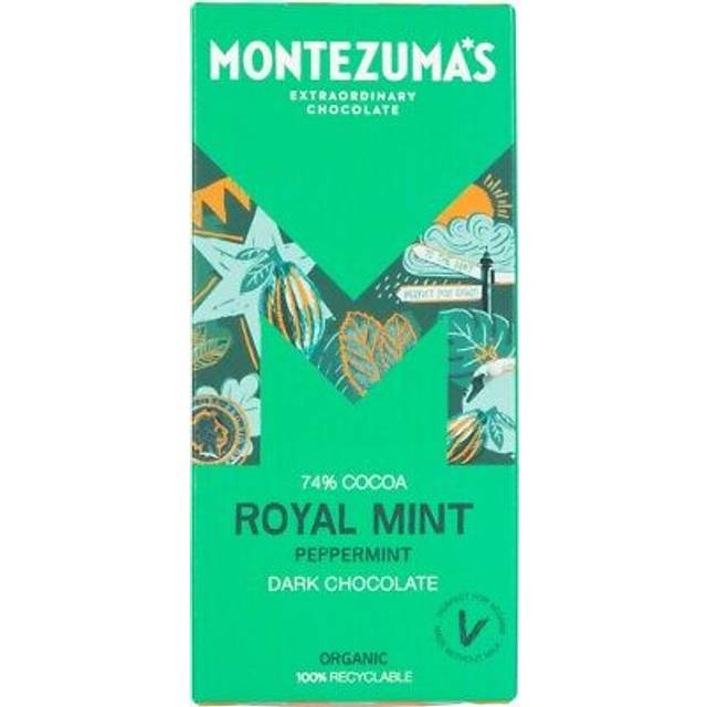 Montezuma's royal mint - organic peppermint dark chocolate bar 90g - pack of 6