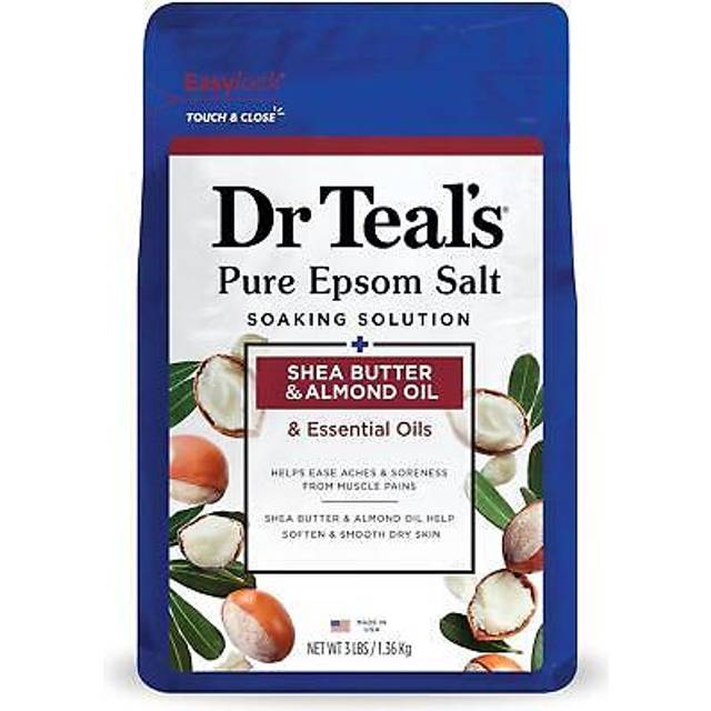 Bath salts pure epsom salt dr teal's shea butter & almond oil muscle soak pain