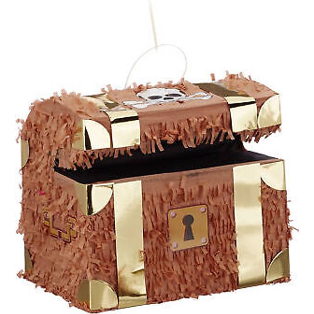 Relaxdays - 4-piece Set Pinata Treasure Chest, incl. Stick & Eye Mask, & Confetti, Fill with Candies, Hanging, Colourful