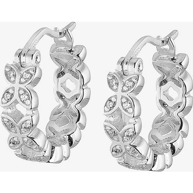 Carolina Gynning - Örhängen Sparkling Ellipse Mini Creol – S - Silver