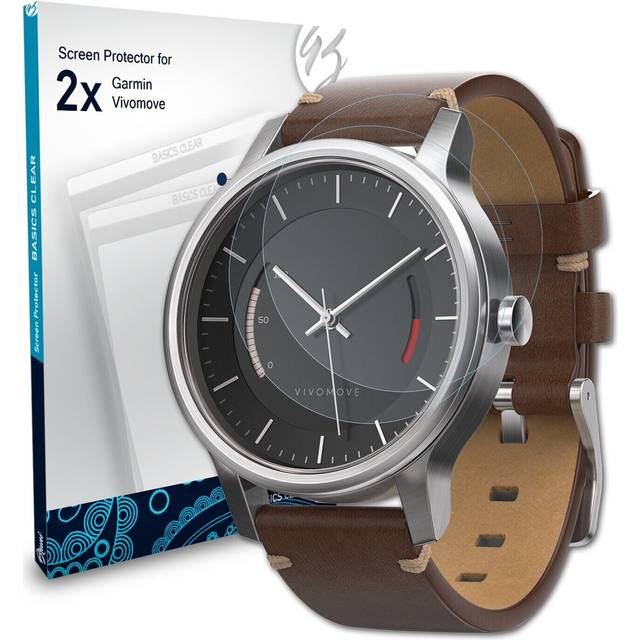 Bruni 2x Protective Film For Garmin Vivomove Screen Protector Screen Protection