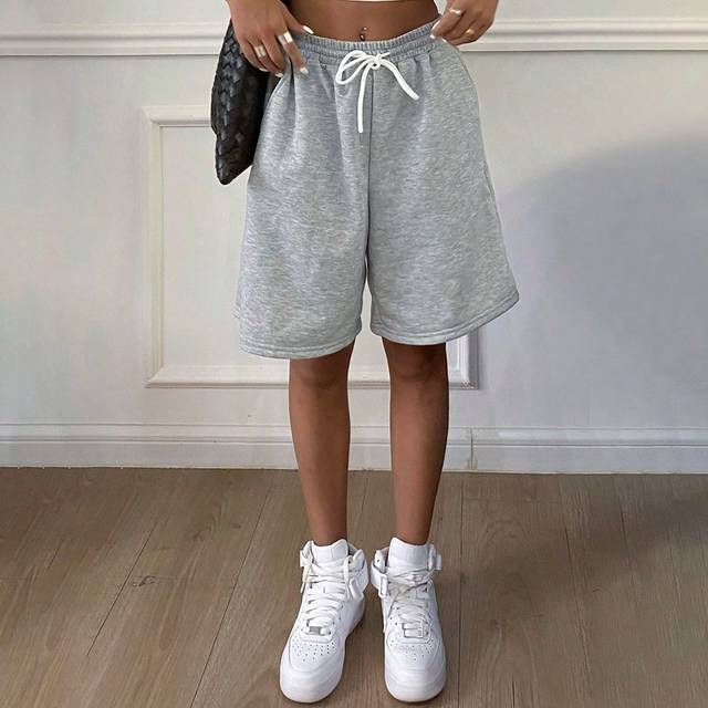 Livesso Loose Fit Women Printed Pattern Baggy Shorts With Drawstring Summer