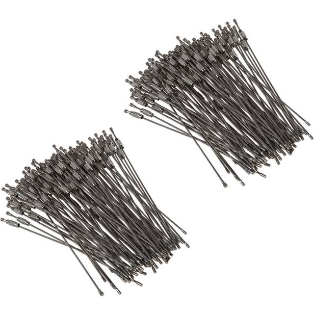 200Pcs Stainless Steel Screw Locking Wire Keychain Cable Key Rings Outdoor Accessory
