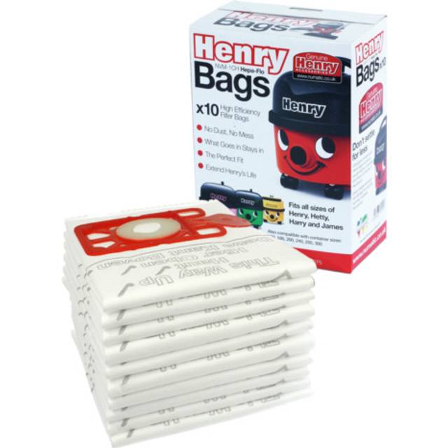 GENUINE Henry Hoover Bags x 10 Hetty Vacuum Cleaner Hepa Numatic Hepaflo