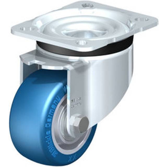 Blickle wheel Ø 80 mm, max. load 230 kg, wheel Ø 80 mm, max. load 230 kg, plate dimensions 100 x 85 mm - blue