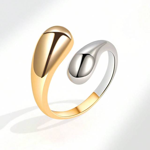 FOREVER QUEEN Minimalist 925 Sterling Silver Water Drop Rings For Women Couples Engagement Jewelry Adjustable Ring Party Accessories Gift