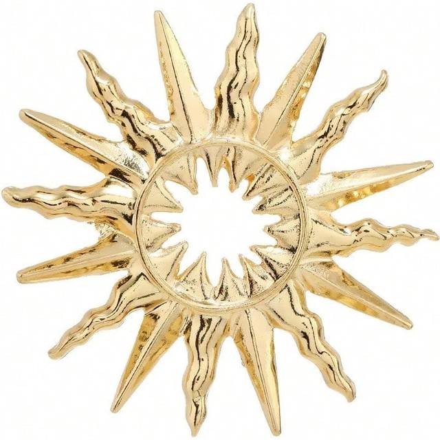 SHEIN 1pc Creative Women&#39;s Gold Hollow Sun Shape Metal Brooch Badge, Suit & Jacket Accessory Pin