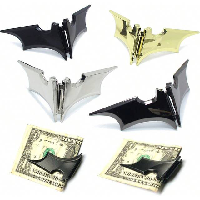 SHEIN Small Bat Money Clip Creative Bat Paper Money Clip Stainless Steel Metal Money Clip Card Holder Wallet Business Card Holder Credit Card Holder For Men