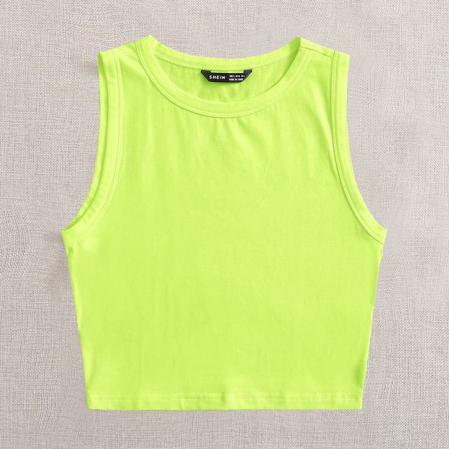SHEIN Neon Green Crop Tank Top