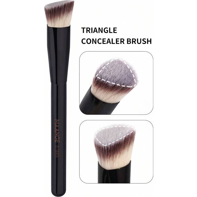 MAANGE 1pc Triangle Brush, Protable Smudge Cosmetic Brush Makeup Brush With Foundation Brush Blush Brush Loose Powder Brush Contour Brush Highlighter Brush M