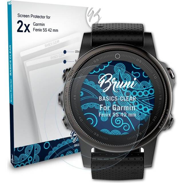 Bruni 2x protective film for garmin fenix 5s 42 mm screen protector