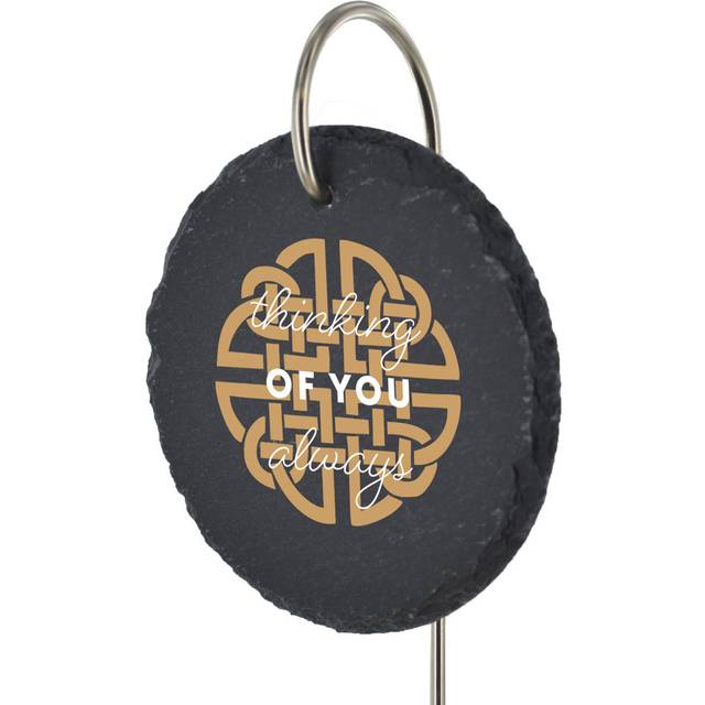 Branna Waterproof Slate Circle People Memorial Plaque - Grey (25cm H X 11cm W X 1cm D)