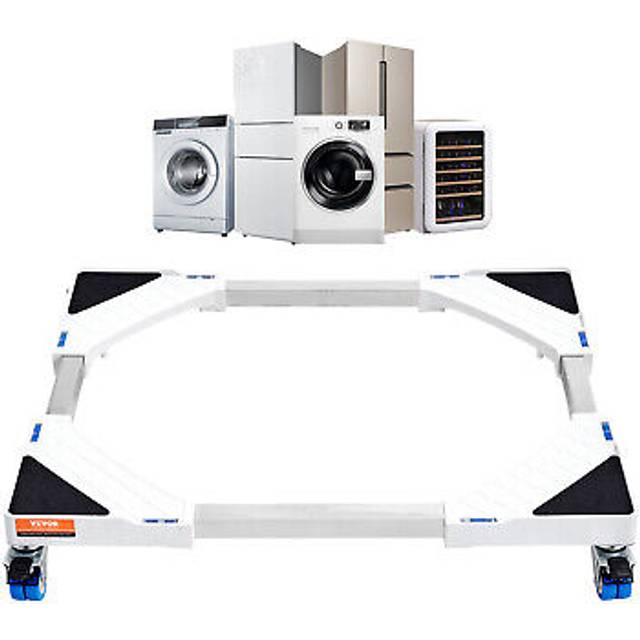 VEVOR Mini Kylskåpsställ Universal Tvättställ, justerbart Kylskåpsställ med släta hjul, Tvättmaskinssockel Multifunktionell bas för tvättmaskin och torktumlare, 381-615 mm bred utbyggbar