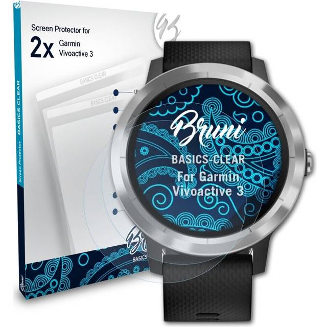 Bruni 2x Protective Film For Garmin Vivoactive 3 Screen Protector