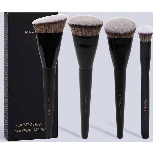 MAANGE 4pcs Professional Face Makeup Brush Set Box With Foundation Brush Blush Brush Loose Powder Brush Contour Brush Highlighter Brush Eyeshadow Brush Conce