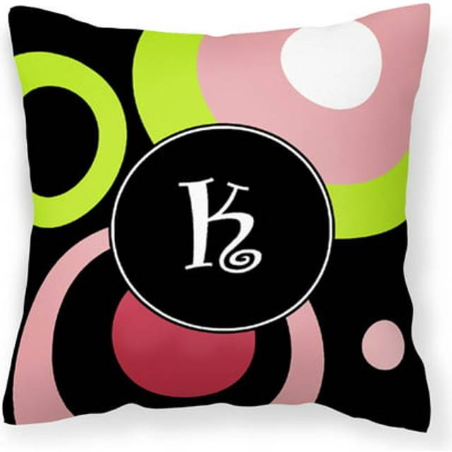 Caroline's Treasures AM1002-KPW1414 Letter K Monogram Retro in Black Pillow  14 x 14  Multicolor