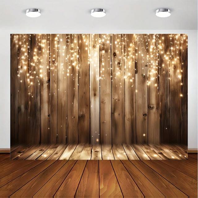 SHEIN 1pc, Rustic Wood Photography Backdrop Nostalgia Wood Floor Photo Backdrop Photo Studio Props, Photobooth Studio Prop, Party Supplies,Christmas