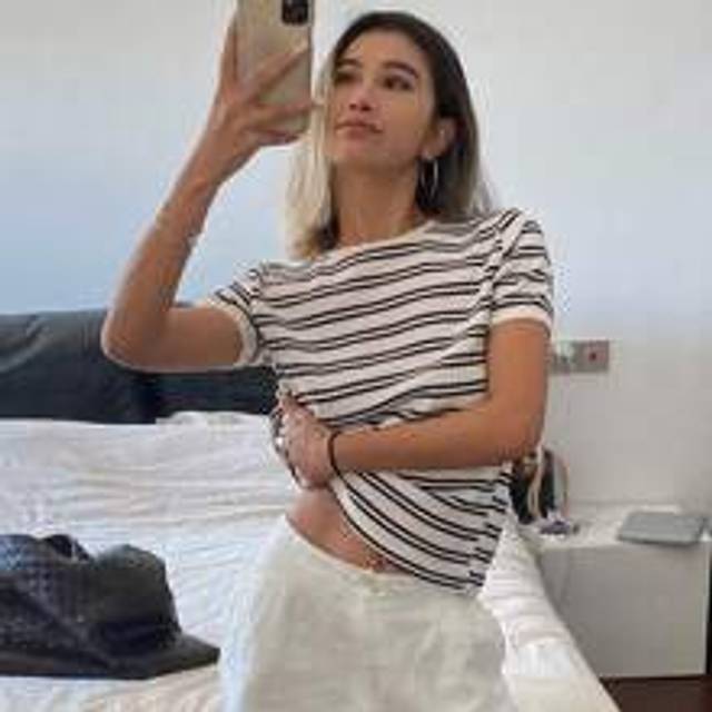 Sommar Casual Randig Runda Hals lätt Lös Kort Ärm T-shirts För kvinnor - Vitt (L,M,S,XL)