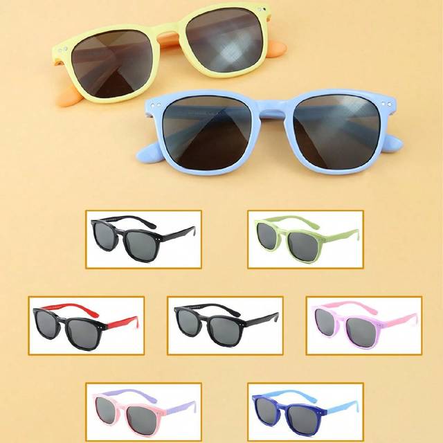 SHEIN New Arrival Polarized UV400 Sunglasses For Baby Boys And Girls, Sunscreen And Eye Protection