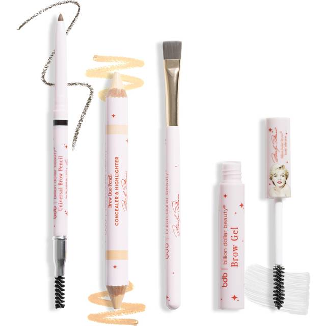 Marilyn Monroe x Billion Dollar Brows Icon Collection - Universal Brow Pencil  Clear Brow Gel  Duo Highlighter & Concealer  Charcoal-Infused Smudge Br