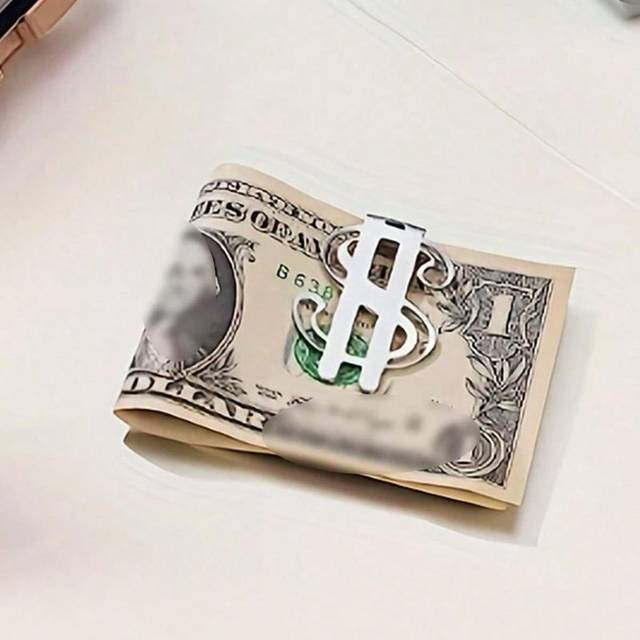 SHEIN Gold Silver Stainless Steel Slim Pocket Men&#39;s Design Wallet Wallet Cash ID Card Dollar Wallet Metal Money Clip Card Holder Card Holder Wallet Business