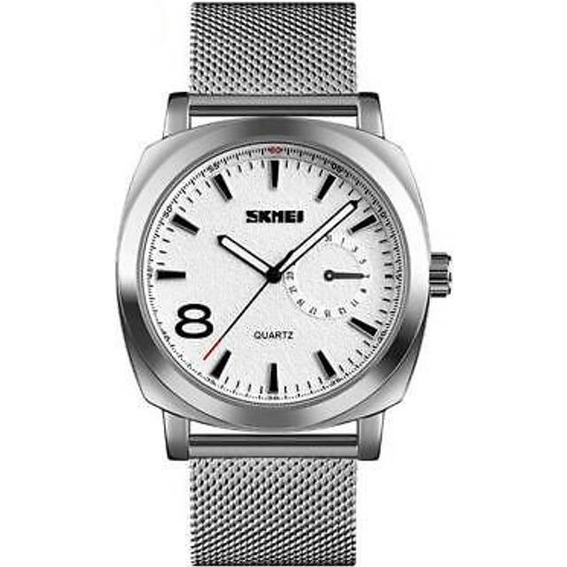 Skmei mens watch stunning analogue watches silver stainless steel sk1466 uk