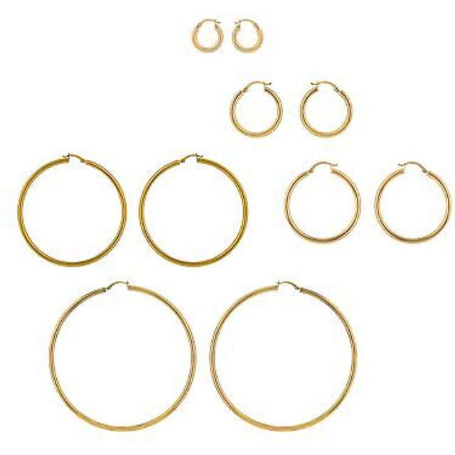 9ct Gold 10mm - 70mm Lightweight Hinged Hoop Earrings
