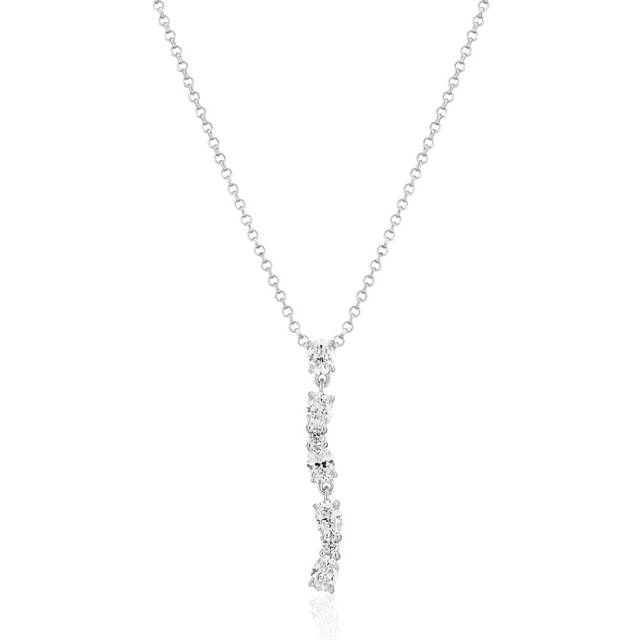 Ellerra Ovale Lungo Necklace - Silver Sterling 925 (40-45 cm)
