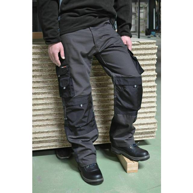 Mens tuff stuff evolution heavy duty cordura pro work trousers knee pad pockets