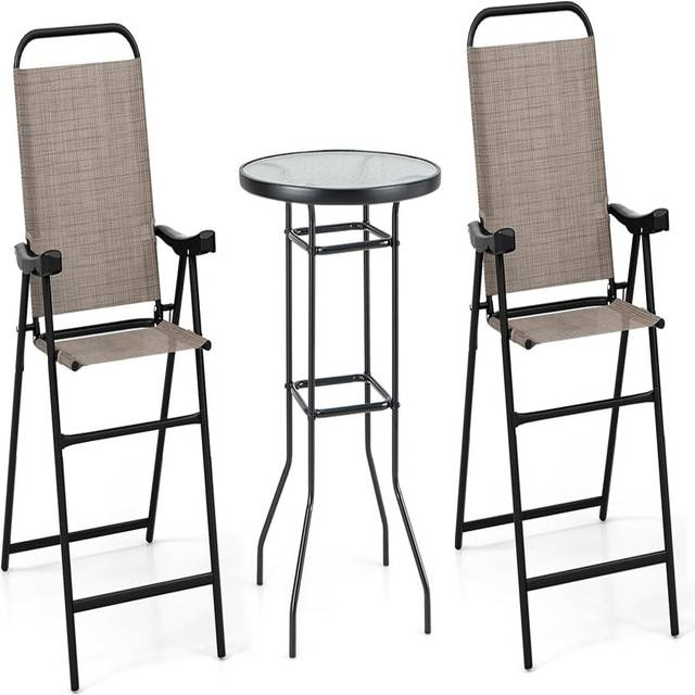 Caelean Round 2 - Person 48cm Long Bistro Set - Black (2)