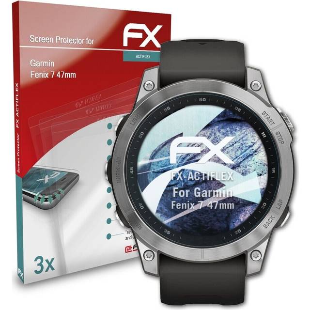 Atfolix 3x Protective Film For Garmin Fenix 7 47mm Clear&flexible