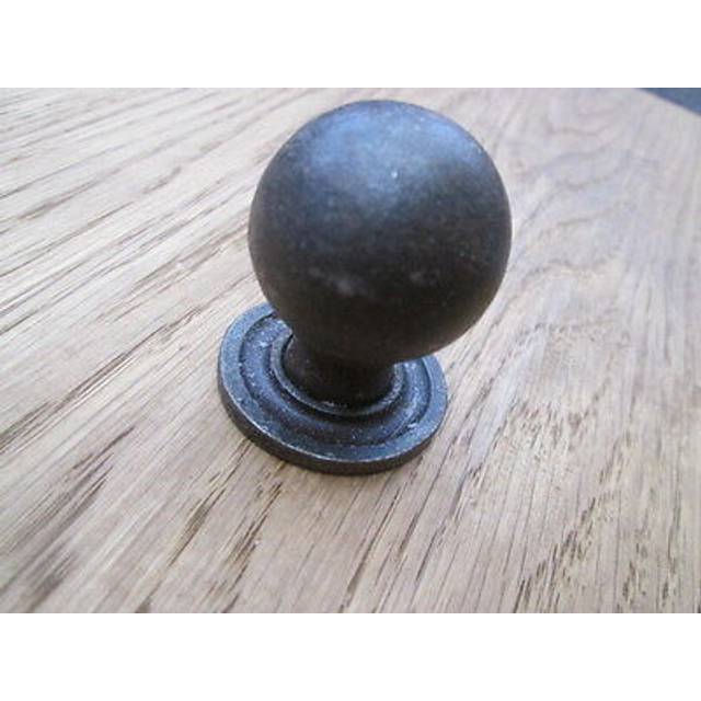 4 x cast iron heavy round ball old vintage kitchen cabinet drawer cupboard knob