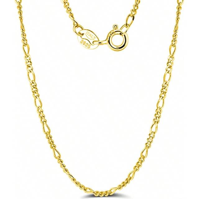 FOREVER QUEEN 925 Sterling Silver Italian Solid Figaro Link Chain Necklace Comes With A Gift Box For Men & Women