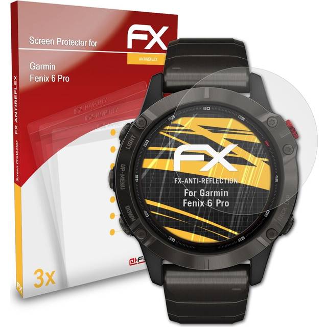 Atfolix 3x screen protection film for garmin fenix 6 pro matt&shockproof