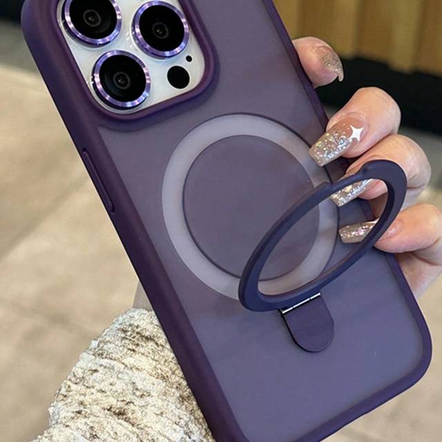 SHEIN 1PC Clear Matte Invisible Ring Holder Stand Case Compatible With Iphone 16 15 14 13 12 11 Pro Plus Max Wireless Charge Glass Lens Cap Film Cover