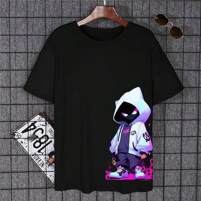 SHEIN Teen Boy Casual Fashion Round Neck Printed Summer T-Shirt