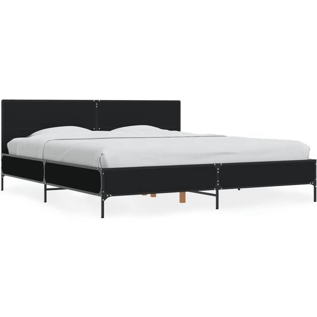 vidaXL Bed Frame without Mattress Black 180x200 cm Super King