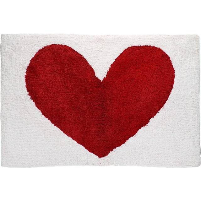 Tufted cotton bath mat Rex London Cœur - Rouge - 83x52.5x1 cm