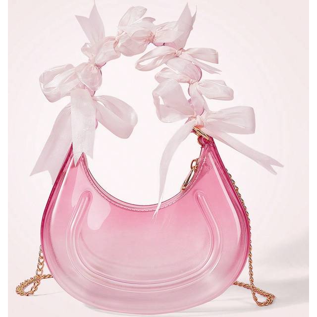 SHEIN Fantasy Semi-Transparent Round Beaded Handle Design Handbag, Suitable For Daily Wear Valentines, PerfectForBeachVacation,Travel,Shopping,AndVac