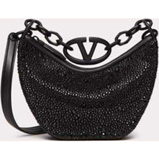 Valentino Garavani Women's Embellished Leather Hobo Vlogo Moon Handbag in Black | 5W0B0Q43KLC Color Z7Z (One Size)
