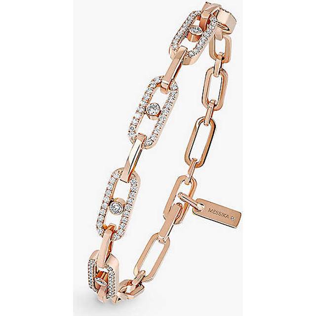 Messika Rose Gold and Diamond Move Link Bracelet - One size