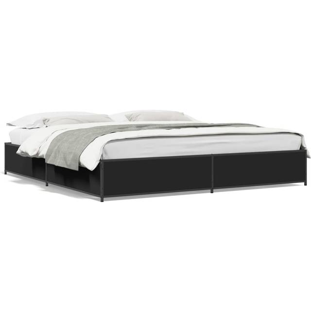 (black, 180 x 200 cm) vidaXL Bed Frame Bed Base Sonoma Oak 160x200 cm Engineered Wood and Metal